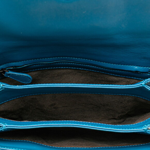 BOTTEGA VENETA Blue Leather Intrecciato Shoulder Bag - Picture 8 of 12
